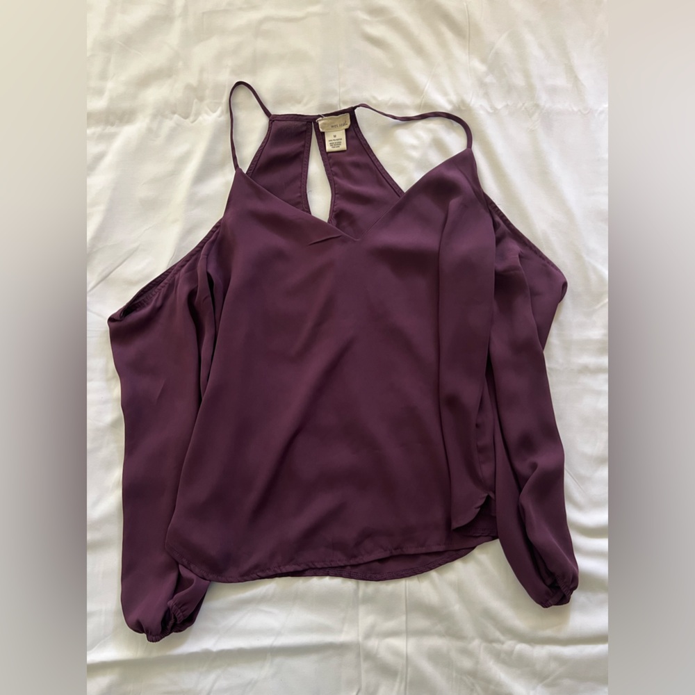 Plum off the shoulder blouse